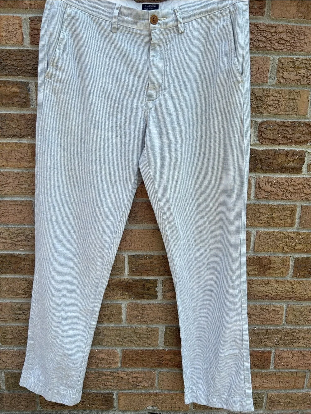 J. Crew Light blue / white horizontal stripe Men's Chino Pants 32x30